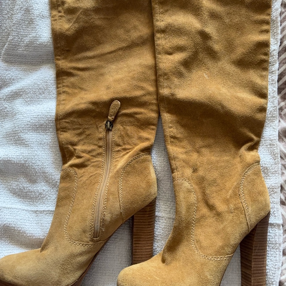 Boutique 9 Over-the-Knee Suede Boots in Mustard Yellow